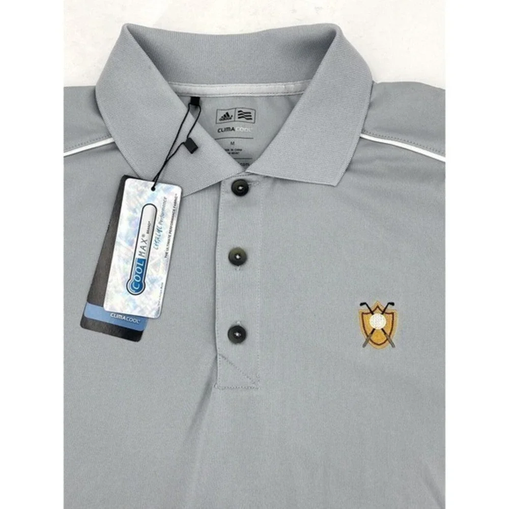 Adidas Mens Climacool Golf Polo Short‎ Sleeve Shirt Grey Size Medium